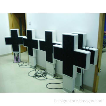 P14 Outdoor Double Face Green Pharmacy LED Cross Display